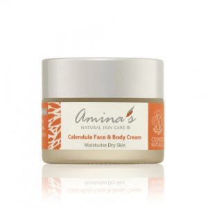 كريم الوجه والجسم العضوي , 50 مل من أمينة – Amina’s Organic Calendula Face & Body Cream 50 Ml