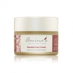 كريم الوجه الطبيعي برائحة الورد, 50 مل من أمينة – Amina’s Natural Rosehip Face Cream, 50 ml