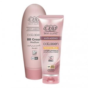 كريم بي بي بالكولاجين المضاد للشيخوخة، 50 مل + لوشن واقي شمس مضاد للشيخوخة مع الكولاجين، 50 مل مجانًا من ايفا – Eva Anti Ageing Collagen BB Cream Medium, 50 Ml + Anti-Ageing Facial Sun Block Lotion with Collagen, 50 Ml for Free