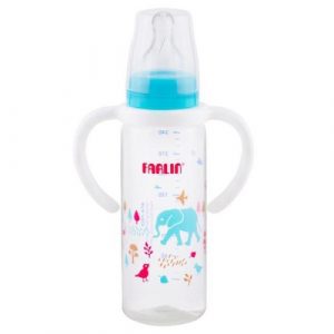 رضاعة عريضة العنق بمقبض 240 مل اللون الأزرق من فارلن – Farlin Standard Neck Feeder with Handle, 240ml, Blue