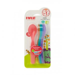 مجموعة الملاعق الملونة قوس قزح من فارلن 12 شهر فما فوق – Farlin Rainbow Spoon Elder Set, 12+ months