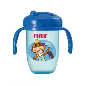 فارلين – جولو جولو كوب شرب 240 مل – أزرق – Farlin – Gulu Gulu 2 Straw Drinking Cup 240ML – Blue