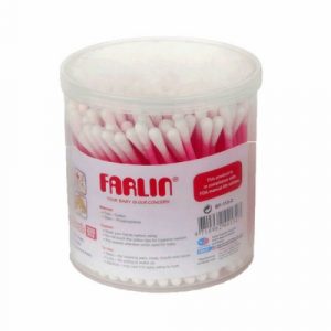 عيدان الأذن القطنية من فارلن 200 قطعة، زهري – Farlin – Paper-Stem Cotton Buds 200 pieces, Pink