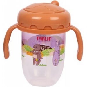 فارلين – كوب شرب 240 مل – برتقالي – Farlin – Straw  Drinking Cup 240ML – Orange