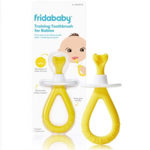 فرشاة أسنان لتدريب الأطفال، باللون الأصفر من فريدابيبي – FridaBaby Training Toothbrush For Babies, Yellow Color
