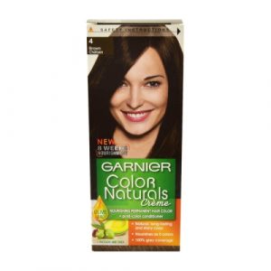 صبغة شعر لون بني # 4 من غارنييه – Garnier Color Naturals Nourishing Cream Hair Dye, 4 Brown