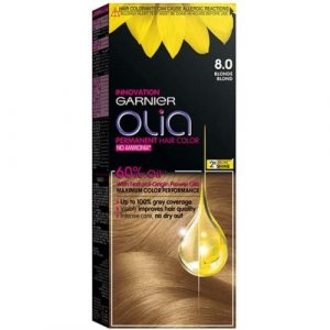صبغة الشعر الخالية من الامونيا،اشقر، 8.0، 209 غ من غارنييه – Garnier Olia No Ammonia Permanent Brilliant Color Oil-Rich Permanent Hair Color 8.0 Blonde 209g
