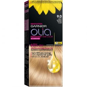 صبغة الشعر الخالية من الامونيا، اشقر فاتح، 9.0، 209 غ من غارنييه – Garnier Olia No Ammonia Permanent Haircolor 9.0 Light Blonde