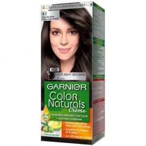 صبغة شعر دائمة مغذية  مع بلسم بني رمادي غامق 4.1 من غارنييه – Garnier Nourishing Permanent Hair Color With Conditioner Brown Grey Deep 4.1
