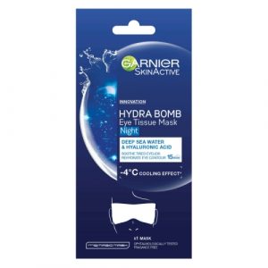 ماسك الليل للعينين بماء البحر العميقة وحمض الهيالورونيك سكين أكتيف 6غم من  غارنييه – Garnier SkinActive Night Eye Tissue Mask With Deep Sea Water And Hyaluronic Acid 6g