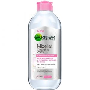 ماء ميسيلار لإزالة المكياج للبشرة الحساسة، 400مل من غارنييه – – Garnier Skin Active Micellar Cleansing Water For Sensitive Skin – 400ml