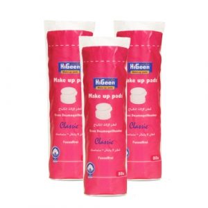 قطن لازالة المكياج 2+1 مجانا من هايجين – Higeen Makeup Pads.80 Pieces, 2+1 free