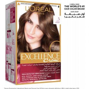 كريم صبغة شعر, درجة رقم 5  من لوريال باريس – L’Oreal Paris Excellence Creme Haircolor, Number 5.0