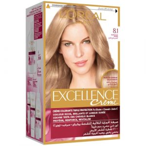 كريم صبغة شعر, درجة رقم 8.1 من لوريال باريس – L’Oreal Paris Excellence Creme Haircolor, Number 8.1