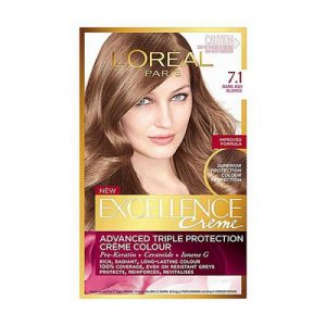 صبغة شعر، أشقر رمادي 7.1  من لوريال باريس – L’Oreal Paris Excellence, 7.1 Ash Blonde