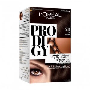 صبغة الشعر خالية من الأمونيا, 4.0 باللون البني  من لوريال باريس – L’Oreal Paris Prodigy Permanent No Ammonia Hair Color, 4.0 Brown Color