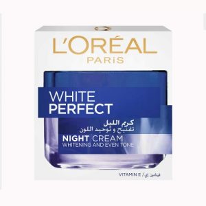 كريم ليلي وايت بيرفيكت لتبييض وتوحيد لون البشرة، 50 مل من لوريال باريس – L’Oréal Paris White Perfect Night Cream Whitening & Even Tone 50 Ml