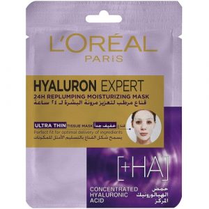 ماسك ترطيب الوجه لترطيب يدوم 24 ساعة بحمض الهيالورونيك، 30غم – L’Oreal Paris Hyaluron Expert 24H Replumping Moisturizing Face Mask With Hyaluronic Acid 30g