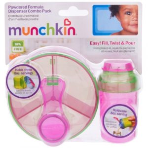 عبوة موزع كومبو  من منشكن (زهري / أخضر) – Munchkin Formula Dispenser Combo Pack (Pink/Green)
