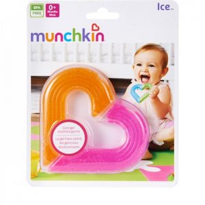 عضاضة جل ايس بتصميم شكل قلب من مانشكين – زهري وبرتقالي – Munchkin Ice Heart Gel Teether – Pink & Orange
