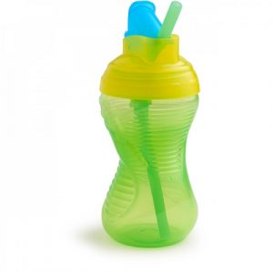 كوب مع مصاصة حجم 10 أونصة من منشكن ميتي جريب , اخضر – Munchkin Mighty Grip® Flip Straw Cup 10oz, Green