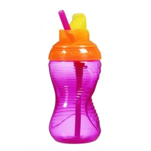 كوب مع مصاصة حجم 10 أونصة من منشكن ميتي جريب , زهري – Munchkin Mighty Grip® Flip Straw Cup 10oz, Pink