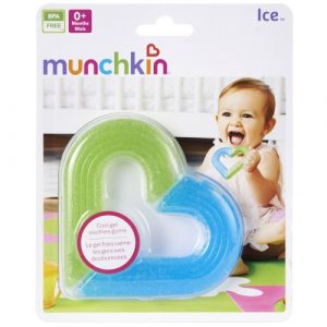 عضاضة جل ايس بتصميم شكل قلب من مانشكين – ازرق واخضر – Munchkin Ice Heart Gel Teether – Blue&Green