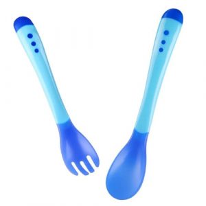 طقم ملاعق وشوك للاطفال، باللون ازرق من سمارت  بيبي – Smart Baby Spoons and Forks Feeding Set, Blue Color