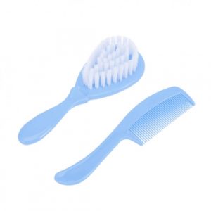فرشاة ومشط للاطفال بشعيرات ناعمة، باللون الأزرق من سمارت بيبي – Smart Baby Brush And Comb With Soft Bristles, Blue Color