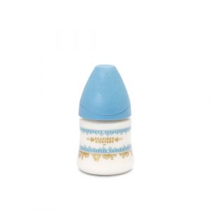 رضاعة سيليكون فاخرة، باللون الأزرق الفاتح، 150 مل من سوافينكس – Suavinex Premium Silicone Feeding Bottle, Light Blue Color, 150 Ml