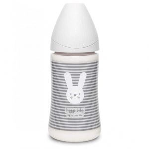 رضاعة بتصميم الأرنب, باللون الرمادي, 270 مل من سوافينكس – Suavinex Bottle Hygge Rabbit Mint Line, Grey Color, 270 Ml