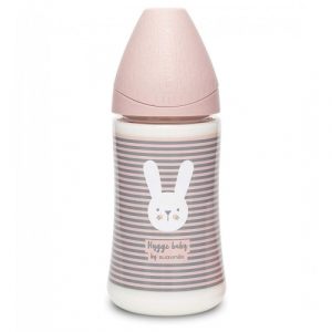رضاعة بتصميم الأرنب, باللون الزهري, 270 مل من سوافينكس – Suavinex Bottle Hygge Rabbit Mint Line, Pink Color, 270 Ml