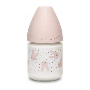 رضاعة بتصميم الارنب، باللون الزهري، 150 مل من سوافينكس – Suavinex Premium Rabbit, Pink Color, 150 Ml