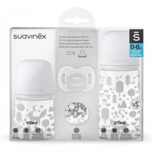 طقم رضاعات، سيلكون، قطعتين 270 + 150 مل منسوافينكس – Suavinex Bottles Set, Silcone, 2 Pieces 270+150 Ml