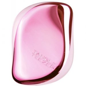 فرشاة شعر كروم للأطفال من تانجل تيزر – زهري – Tangle Teezer Compact Styler Baby Chrome Hair Brush, Pink