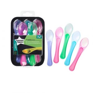 معالق الطعام من تومي تيبي, عدد 5, اللون الزهري – Tommee Tippee Feeding Spoons, 5 Count, Pink