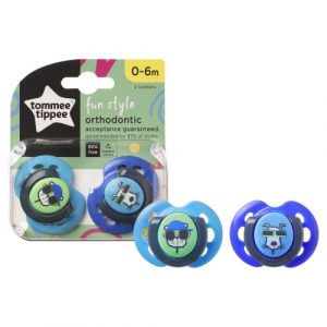لهايات بأشكال ممتعة, 0-6 شهور من تومي تيبي – Tommee Tippee Fun Style Soothers, 0-6 Months