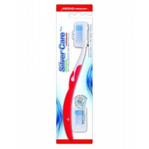 فرشاة أسنان متوسطة برأسين من سيلفر كير – Silver Care Medium Toothbrush Two Heads