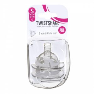 حلمة المضادة للمغص مقاس صغير +0 شهر من تويست شيك – Twistshake Anti-Colic Teat Small Size +0 Months