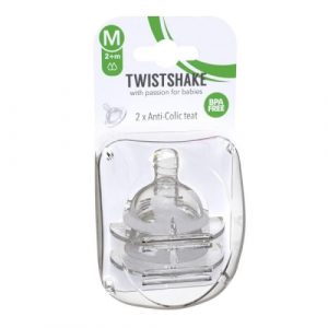 حلمة المضادة للمغص مقاس متوسط +2 شهر من تويست شيك – Twistshake Anti-Colic Teat Medium Size +2 Months