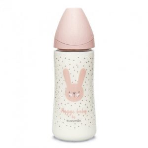 زجاجة رضاعة, تصميم ارنب, لون زهر, 360 مل من سوافينكس – Suavinex Hygge Premium Rabbit Bottle, Pink, 360 Ml