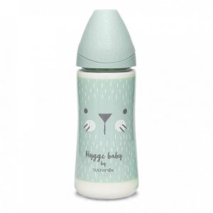 زجاجة الرضاعة الفاخرة, تصميم شوارب القطة ,360 مل من سوافينكس – Suavinex Hygge Premium Whiskers Bottle, Green, 360 Ml