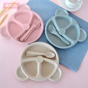 صحن طعام مصنوع من خشب البامبو – ازرق – Bamboo Food Plate – Blue